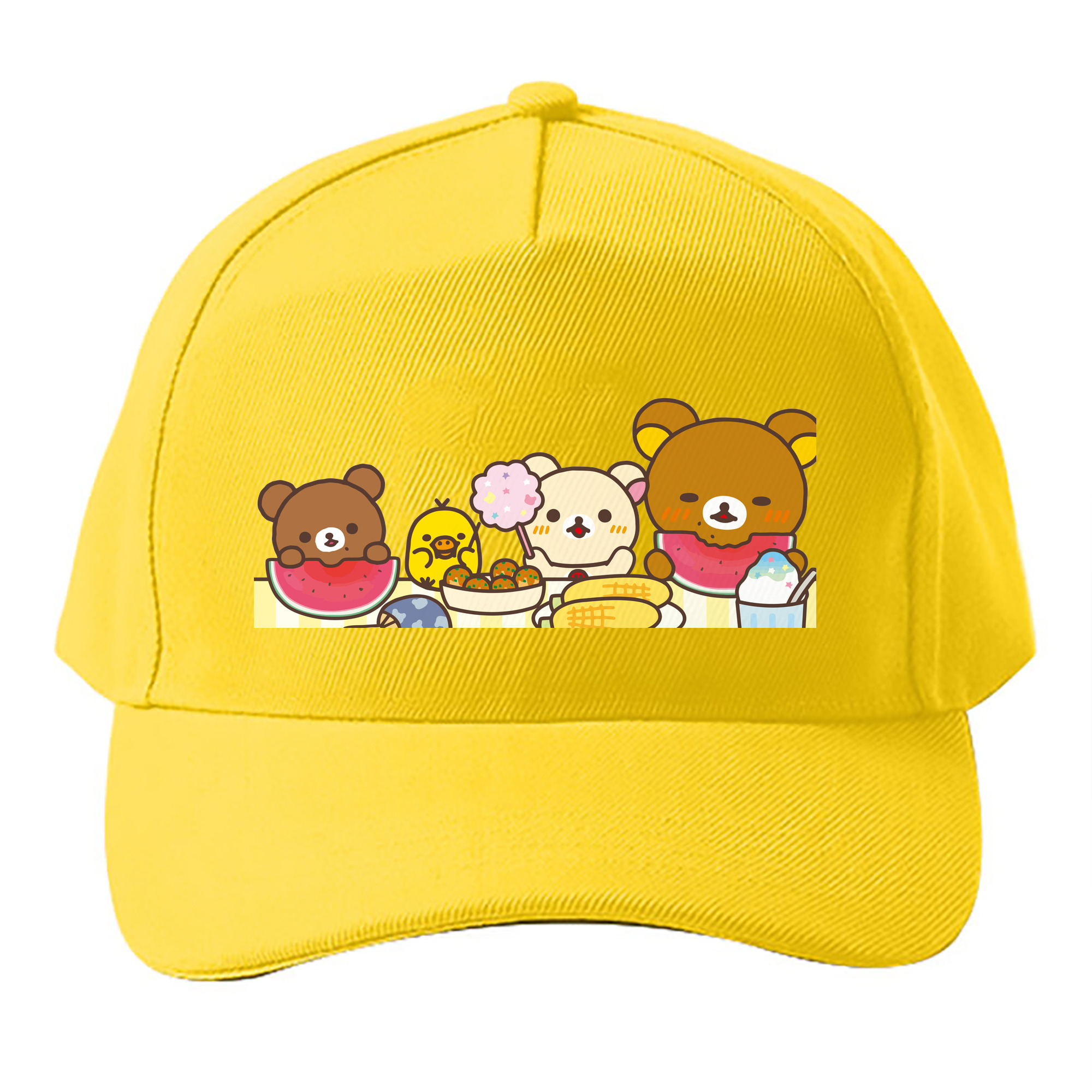 （画像用） リラックマ リラックマ キイロイトリ Rilakkuma Korilakkuma Kiiroitori ベースボールキャップ 綿100％ 男女兼用 帽子 スポーツ